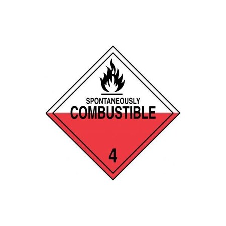 Accuform DOT PLACARD HAZARD CLASS 4  MPL403MG25 MPL403MG25